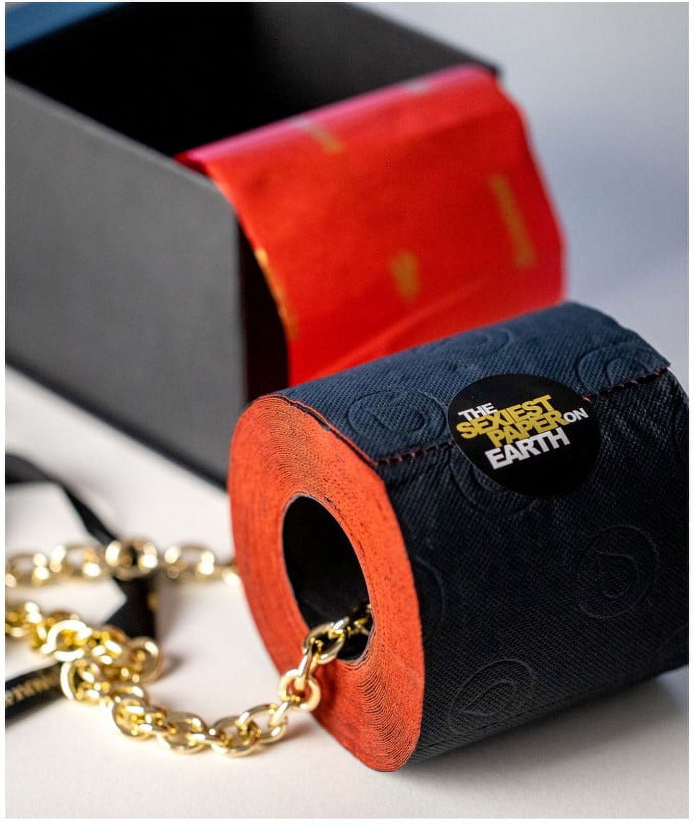 Renova Luxury Black & Red Toilet Paper Gift Box, 1 Roll, 100 Sheets Per Roll