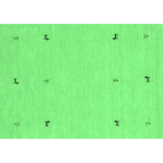 Ahgly Company Indoor Rectangle Solid Emerald Green Modern Area Rugs, 2' x 5'