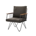 thumbnail image 4 of Manor Park Modern Hairpin Leg Metal and Wood Patio Chair, Clove Brown, 4 of 8