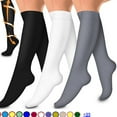 thumbnail image 6 of 3 Pairs Performances Boosting Compressed Socks Fatigue Relief Long Stockings for Active Lifestyle and Everyday Leg Care, 6 of 9