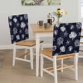 thumbnail image 5 of Chair Covers Set of 4 Seaweed Starfish Shell Chair Slipcover Protector Stretch Chair Covers Coral Marine Life Navy Blue Chair Back Covers for Dining Chairs Kitchen Dinner Home Party Decor, 5 of 9