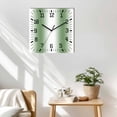 thumbnail image 3 of Sage Green White Ombre Wooden Wall Clock Silent Non Ticking, Modern Abstract Art Farmhouse Gradient Square Wall Clocks Battery Operated, Decor Clock for Home Office, Living Room, Kitchen, 10 Inch, 3 of 9