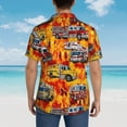 thumbnail image 7 of Fireman Fire Truck Men'S 3d Print Casual Button Down Shirts, Novelty Hawaiian Short Sleeves 2xl, 7 of 7