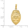 thumbnail image 4 of Auriga Fine Jewelry 14K Yellow Gold Police Badge Pendant for Women (L-29 mm,W-14.5 mm), 4 of 6