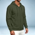 thumbnail image 6 of Men's Full Zip Up Hoodie Drawstring With Pocket Casual Sweatshirt Top Basic Minimal Tops Green 2XL, 6 of 6