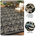 thumbnail image 4 of HIWEAVER Black/Brown 8'x 10' Outdoor Rug Garden Decor Geometric Floral Carpet Plastic Straw Waterproof Reversible Patio Area Rug for Balcony Deck Picnic Portable Camping Mat, 4 of 8