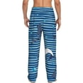 thumbnail image 3 of Goofa Sharks on White Blue Striped Printed Soft Pajama Pants for Men, Wide Leg Comfy Casual Lounge Yoga Pants-Large, 3 of 9