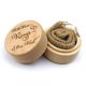 thumbnail image 1 of Caja de madera rústica para anillos de boda, grabada, redonda, para guardar anillos de compromiso y exhibir en ceremonias de propuesta., 1 of 3