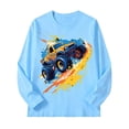 thumbnail image 5 of Linfrsh Boys Truck Pattern Sweatshirts Crewneck Long Sleeve Pullover Toddler Winter Warm Sweater Tops(Sky Blue,9-10 Years), 5 of 5