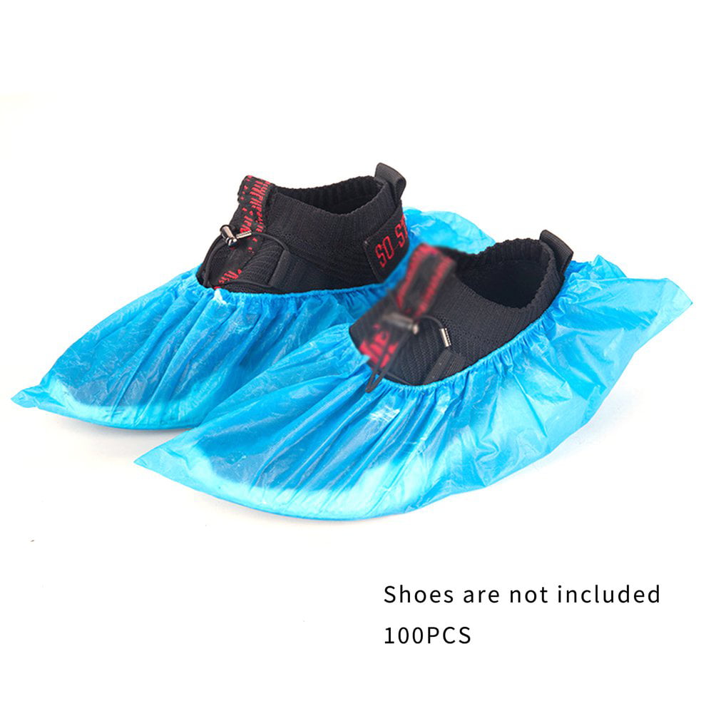 Details about   100 PCS Non-slip Disposable Shoe Covers Overshoes Protector Plastic Boot Covers 