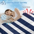 thumbnail image 3 of Navy Blue Striped Cooling Blanket,Lightweight Breathable Summer Throw Blanket with Double Sided Cold Effect,Modern Farmhouse Blue White Stripes Picnic Blankets Bed Sheet for Hot Sleepers 30"x40", 3 of 8