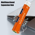 thumbnail image 4 of USB Laptop Docking Station with Keyring 3-In-1 Multiport 5Gbps USB 3.0 Portable OTG Aluminum Alloy USB-A Type-C Hub Adapter PC Accessories-Orange, 4 of 8