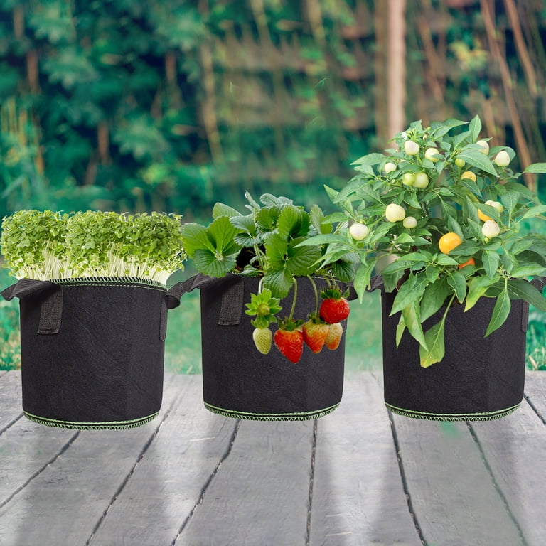 ALL-CARB Fabric Grow Bag Breathable Fabric Pots Plant Bags Grow Pots Fabric  Plant Containers with One Pair of Garden Gloves Fit for Soil Plants Flowers  Vegetables Garden 
