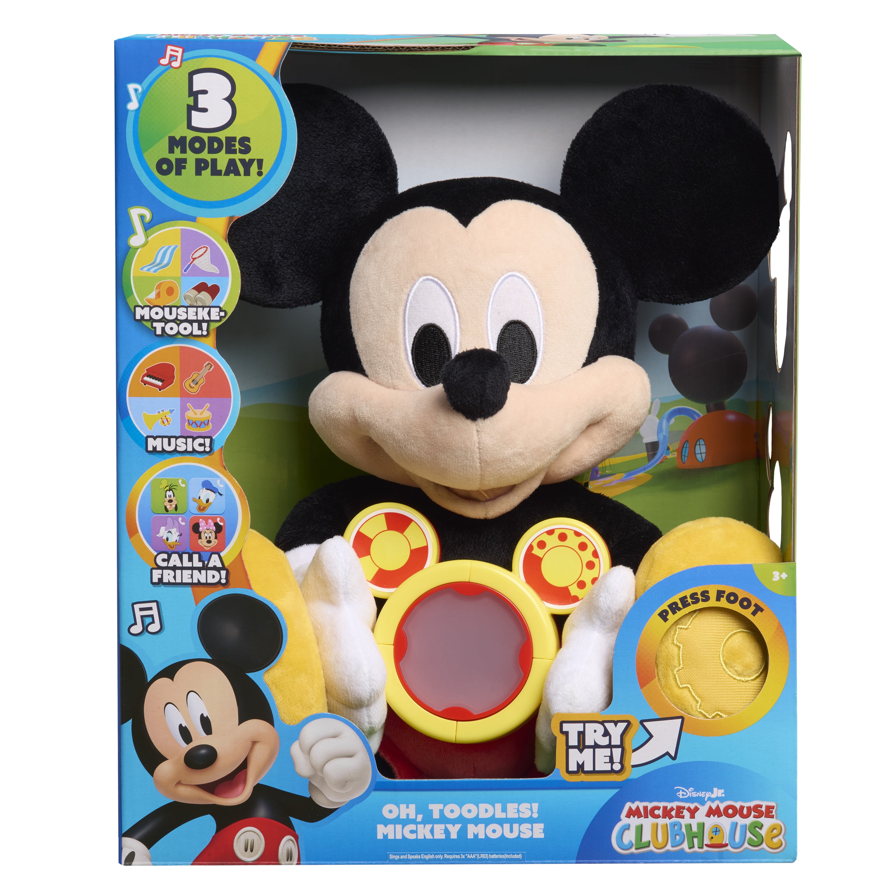 Disney Jr. Oh, Toodles! 11.5-inch Mickey Mouse Plush Interactive Toy with Sounds & Phrases