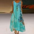 thumbnail image 2 of Summer Saving Wycnly Summer Dresses for Women Fashion Button Plus Size Swing A Line Tank Dresses with Pocket 2024 Sleeveless V-Neck Marbled Print Maxi Formal Dress Green XXXXL, 2 of 6
