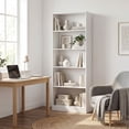 thumbnail image 2 of HOMCOM 5-Tier Bookcase Display Unit Storage Cabinet Adjustable Shelf, White, 2 of 10