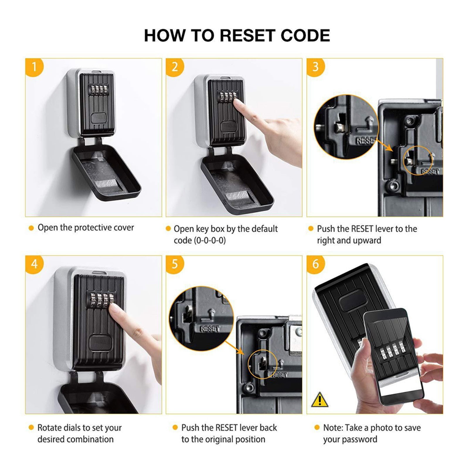 Key Safe Box Outdoor ,Waterproof Wall Mount Key Storage Secret Box Organizer 4 Digit Password Security Lock No Key Home Office Safe Box ,Portable Security Chest