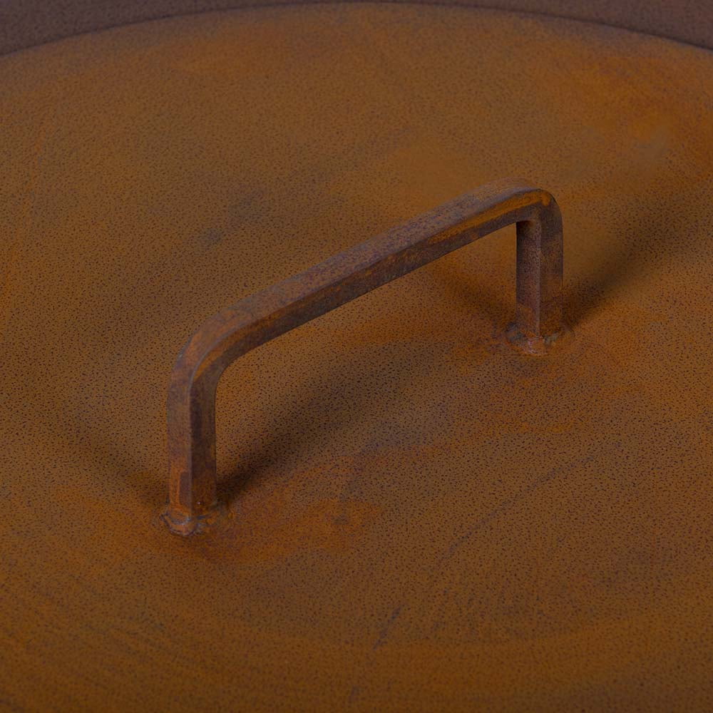 Titan Great Outdoors Corten Steel Dual Flame Smokeless Octagon Fire Pit with Lid, 13.25" x 21" Fire Pit, Patina Finish