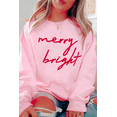 thumbnail image 3 of Women's Pink Merry + Bright Christmas Graphic Sweatshirt - Casual Holiday Style - [ZhiHiMeRi] | (US 20-22)2XL, 3 of 6