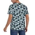 thumbnail image 2 of Zufioo Angry Shark Print Men's Baseball Short Sleeve, Moisture Wicking Button-Down Hip Hop Tee-X-Large, 2 of 7