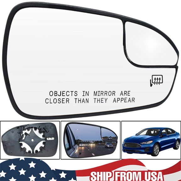 Passenger Side for 2013-20 Ford Fusion Rear View Side Mirror Glass Heated White