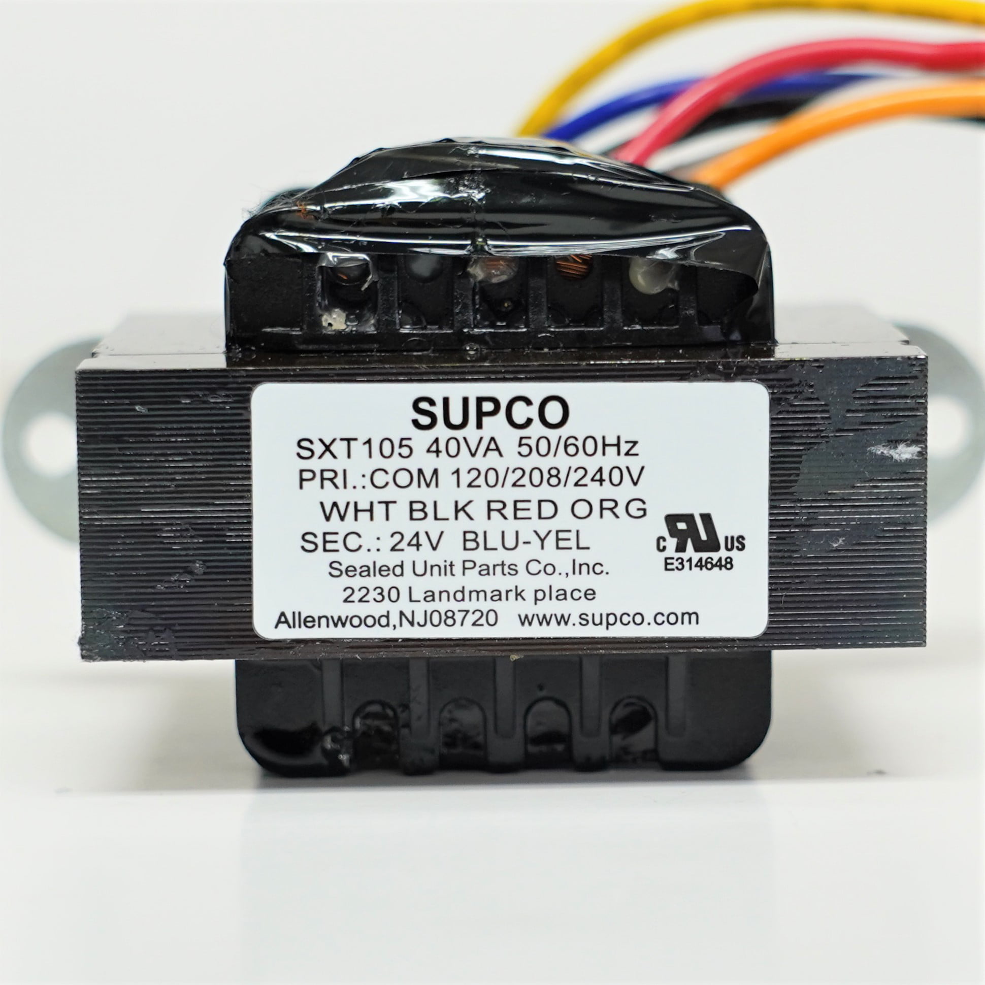 Supco SXT105 Control Transformer Foot Mount 120/208/240V Sec 24V 