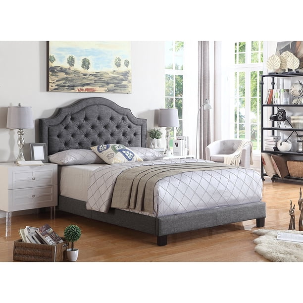 Alton Furniture Angelo Tufted Upholstered Panel/Platform Bed Walmart