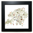 thumbnail image 1 of Hong Kong Hiking Locations Map China Black Square Frame Picture Wall Tabletop, 1 of 3