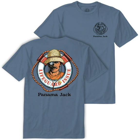 Panama Jack Lifeguard Issue T-Shirt, Lightweight, Breathable (Blue, Medium)