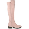 thumbnail image 5 of BLISSFUL STEP Women's Knee High Boots Chunky Heel Faux Suede Fall Winter Boots Dust Pink 9, 5 of 8