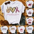 thumbnail image 3 of IROINNID Breast Cancer T-Shirt for Women Breast Cancer Awareness Comfy Letter Printed Shirt T-Shirt Short Sleeve Tops,Pink, 3 of 7