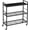 Black Panel, variant on 3-Tier Mobile Metal Storage Rack with Industrial Wheels, Adjustable Mesh Shelves and Wooden Top, 31.5-Inch Wide Utility Cart for Kitchen, Laundry, Pantry, or Plants, Black Finish