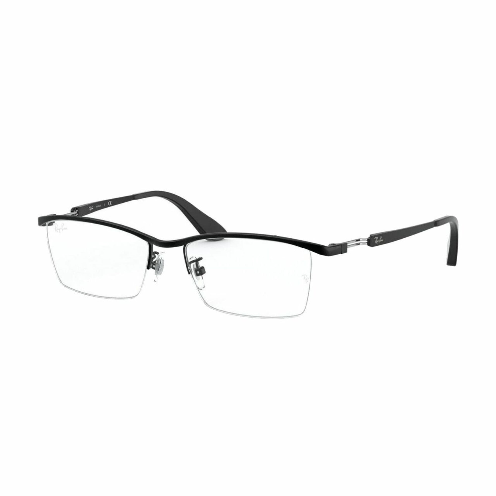 Ray-Ban RB8746D-1074 Black Rectangular Titanium Unisex Eyeglasses ...