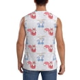 thumbnail image 4 of Goofa Red Squirrel And Blue Rabbit Printed Men's Sleeveless T-Shirt - Athletic Gym Workout Tank Top for Men - Moisture-Wicking, UPF 30+ Quick-Dry Muscle Tee-Small, 4 of 8