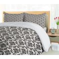 thumbnail image 4 of Duvet Cover Set, Contemporary Western Damask Motif with Weave Effect Floral, 4 of 6