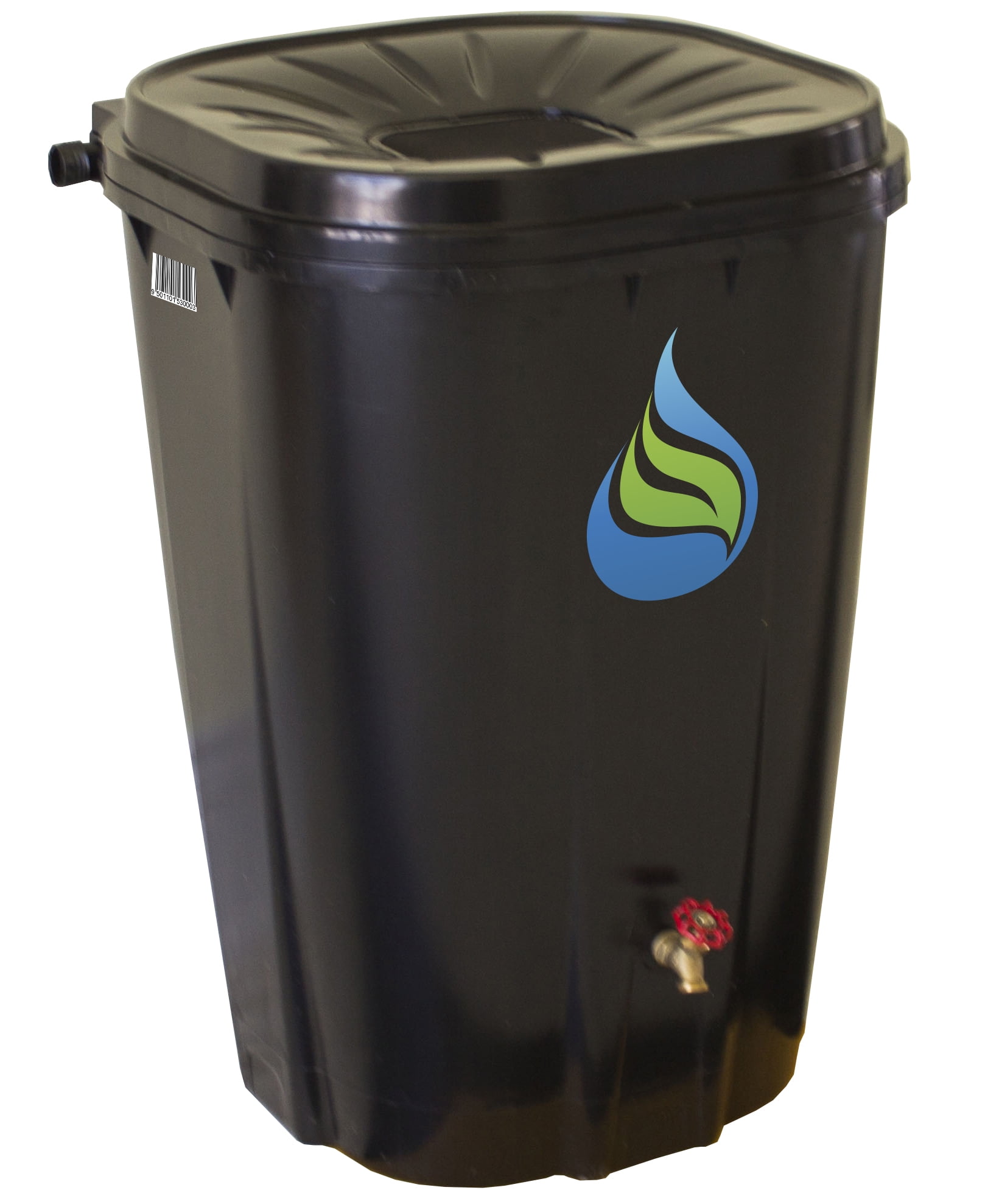 FreeGarden RAIN 55 gal. Black Polyethylene, Brass and Steel Rain Barrel