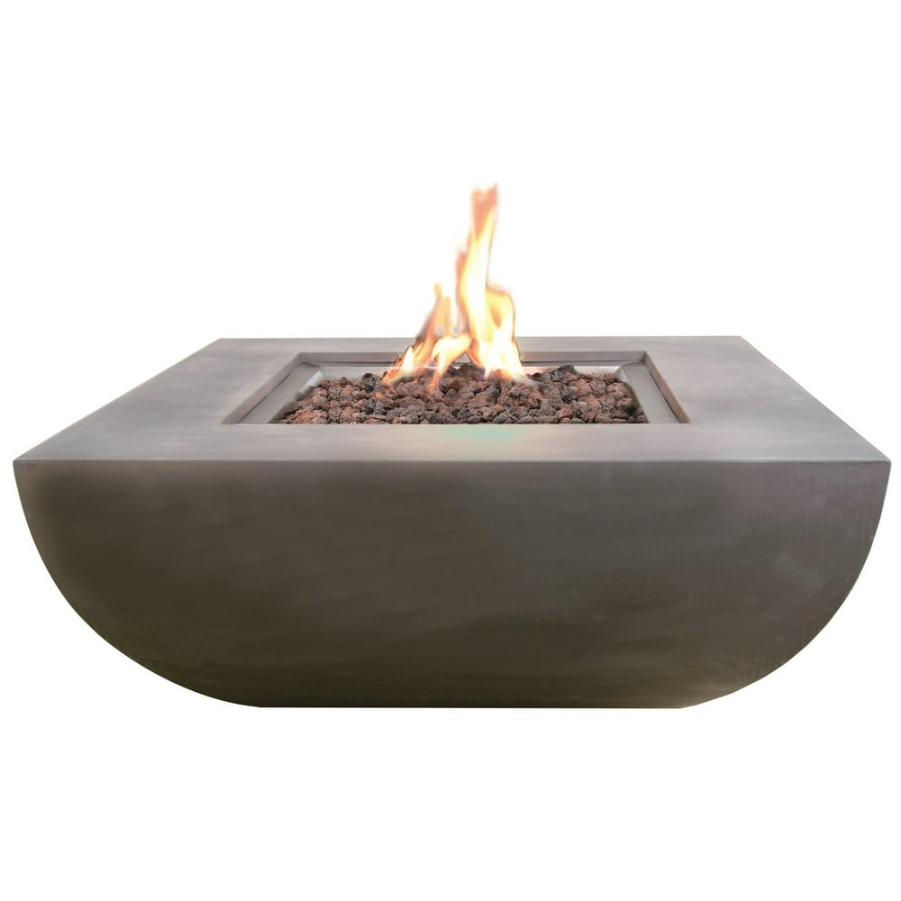 Modeno Outdoor Westport Pit Table Grey Durable Round Fire Bowl Glass