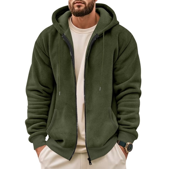 Bainana Men'S Zip Up Hoodie Long Sleeve Classic Zipper Hoody Solid Color Hooded Shirts Office Wear Fall Outfit Size L
