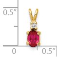 thumbnail image 5 of 14K Yellow Gold 6X4mm Oval Ruby AA Diamond Pendant, 5 of 5
