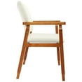 thumbnail image 3 of Beige Mid-Century Fabric Upholstered Arm Chair, Dining chair, Set of 2, 3 of 9