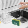 thumbnail image 4 of OULII 2Pcs Acrylic Kitchen Sink Sponge Holder with Efficient Drainage for Home Use, 4 of 7
