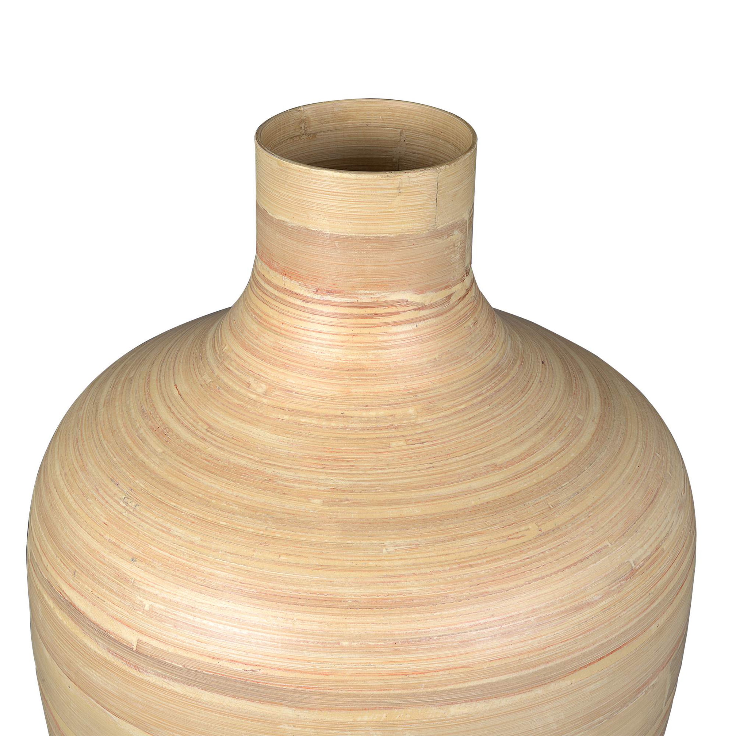 Filler Decor Sustainable Bamboo Villacera Handcrafted 16/” Tall Black Glazed Gourd Vase for Silk Plants Flowers