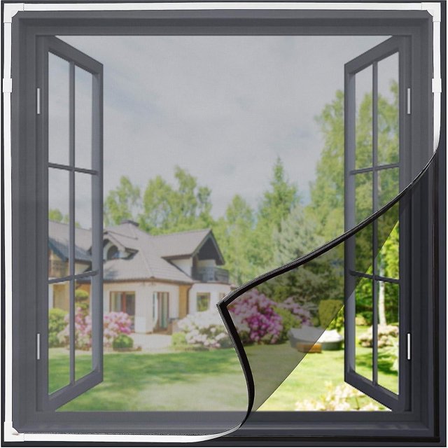 Magnetic fly screen window 130x150cm washable insect net for all windows sma