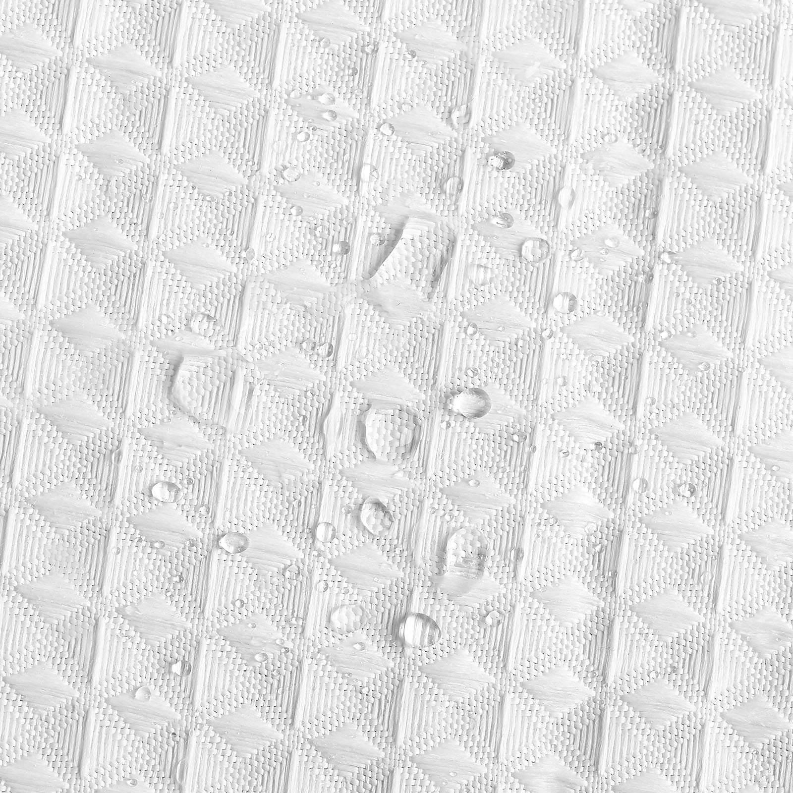 White Fabric Shower Curtain 240 GSM Thick, Water-Repellent Light Filtering Privacy, Heavy Duty Hotel Quality Bath Curtain for Bathroom Decor
