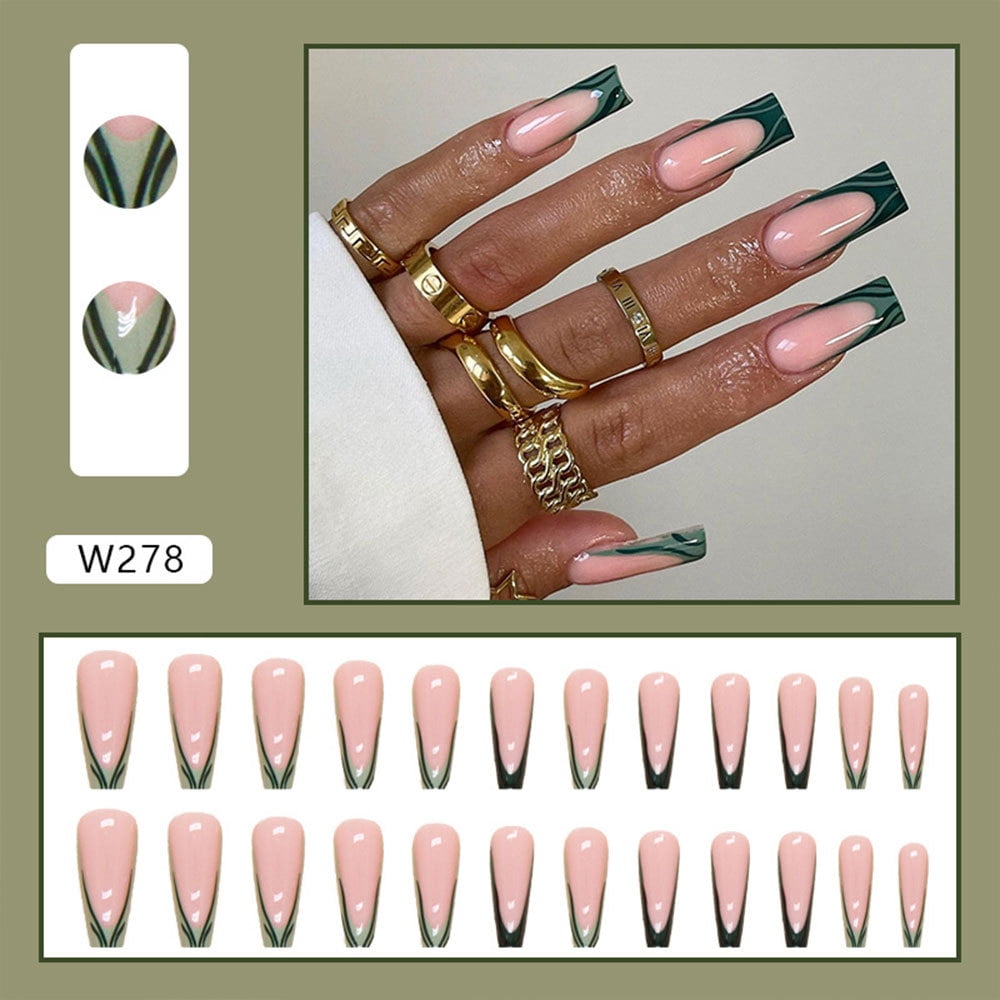 Fresh Natural Green Fake Nails Easy to Remove Fake Nails for Manicure Novice Beginner Jelly Glue Model Fresh Natural Green Fake Nails Easy to Remove Fake Nails for Manicure Novice Beginner Jelly Glue Model