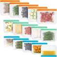 thumbnail image 1 of Bolsas reutilizables para congelador, respetuosas con el medio ambiente, 15 unidades, sin BPA, 1 of 8