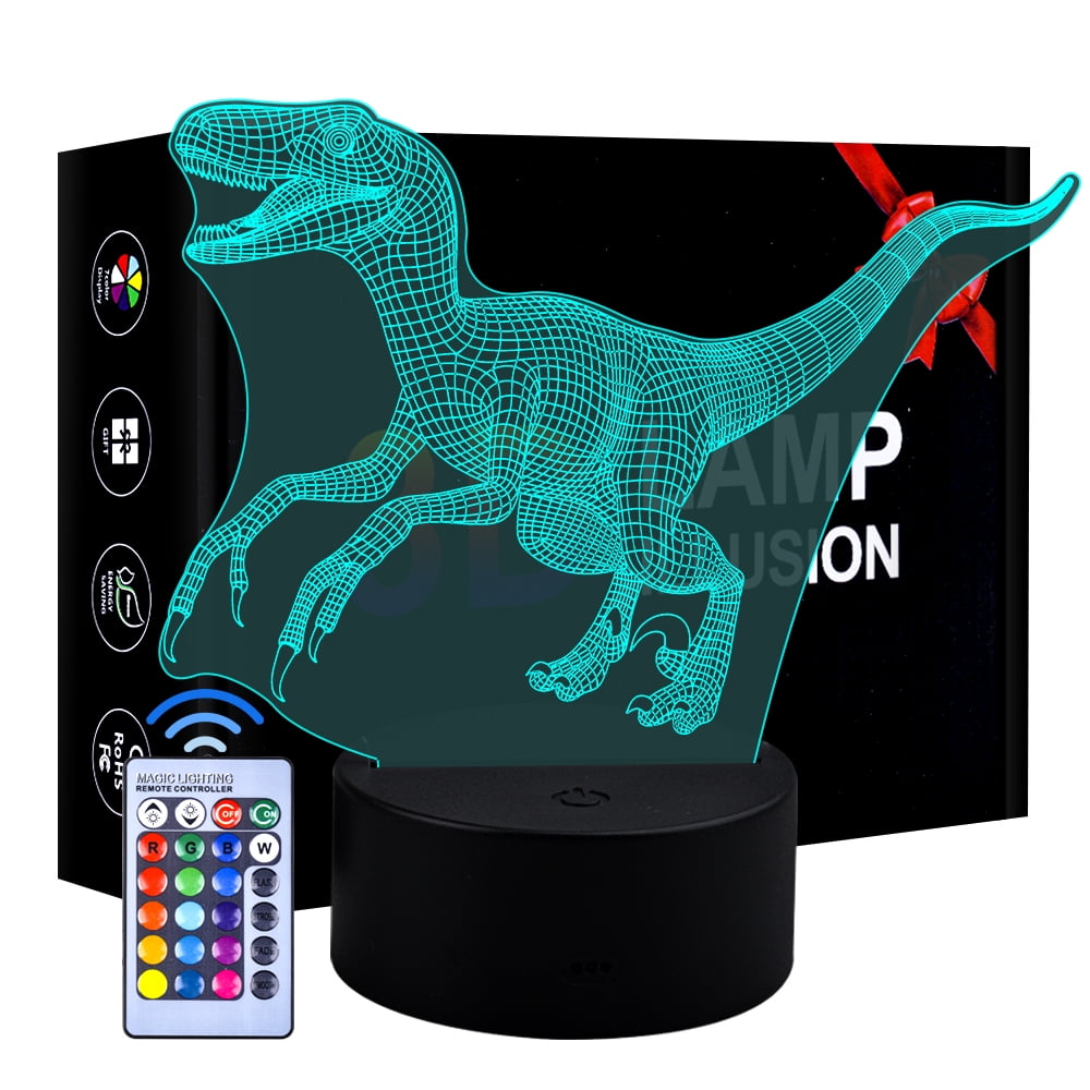 Dinosaur Lamp Kids Night Light as Birthdays Gift for Boys and Girls or Decor Lights for Childrens Room Triceratops 