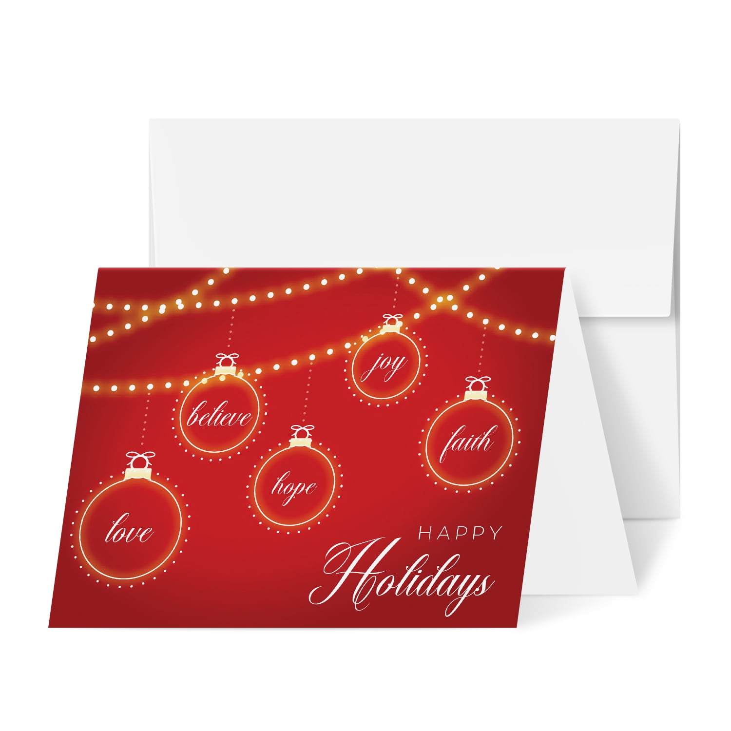 Christmas Joy 2022 2022 Happy Holidays – Love, Faith, Hope, Joy, Believe Elegant Red And Gold  For Christmas And New Year Greetings, Invitations And Thank You Cards |  4.25 X 5.5 (A2 Size) | 25 Cards And 25 Envelopes - Walmart.com
