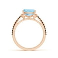 thumbnail image 2 of ANGARA Natural Cushion 1.95 ct Aquamarine Celtic Knot Cocktail Ring in 14K Rose Gold for Women (Size-8mm) | March Birthstone, Birthday, Anniversary, Jewelry Gift for Women | Natural Aquamarine Ring, 2 of 8