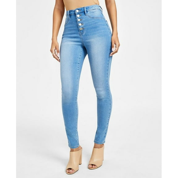 Dollhouse ANDES WASH Women's Juniors' 5-Button Skinny Jeans,13/14 29Lx31W